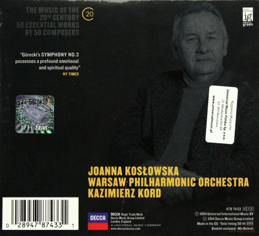 Górecki Symphony 3 (20C) [CD]