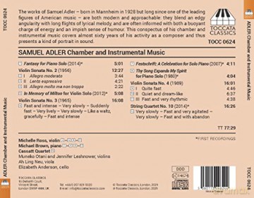 Samuel Adler: Violinsonaten Nr.2-4 [CD]