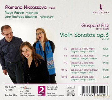 Gaspard Fritz: Violinsonaten op.3 Nr.1-5 [CD]