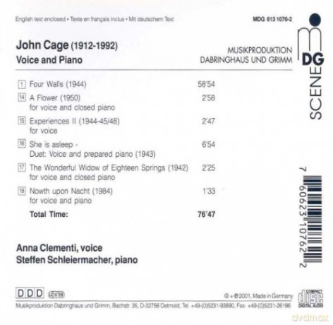 John Cage: Voice and Piano [CD]