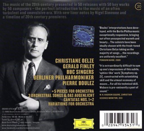 Webern Symphony Op. 21 (20C) [CD]