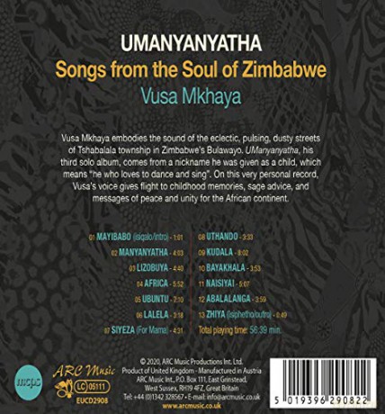 Vusa Mkhaya: Umanyanyatha - Songs From The Soul Of Zimbabwe [CD]