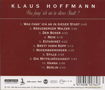 Klaus Hoffmann: Was fang ich an in dieser Stadt [CD]