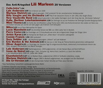 Wie einst Lili Marleen (20 Versionen) [CD]
