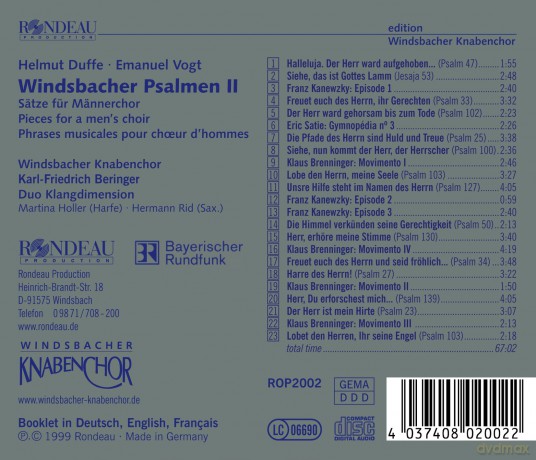 Windsbacher Knabenchor - Windsbacher Psalmen [CD]