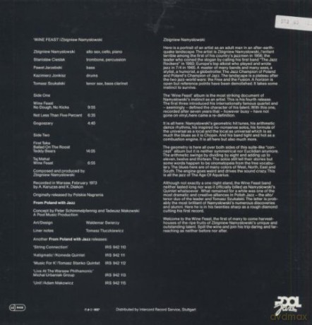 Zbigniew NamysĹ?owski: Wine Feast - From Poland With Jazz [Winyl]