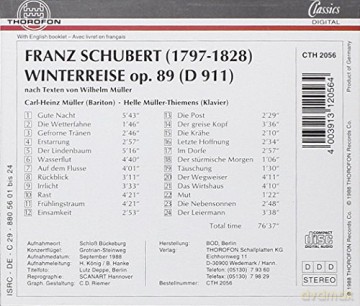 Franz Schubert: Winterreise D.911 [CD]