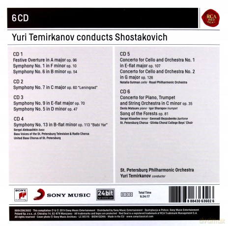Yuri Temirkanov: Yuri Termirkanov Conducts Shostakovitch (Sony Classical Masters) [6CD]
