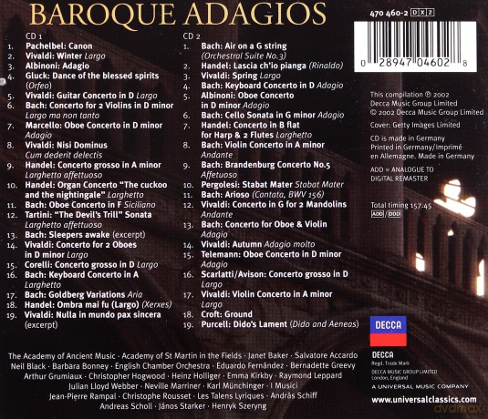 Various (Instrumentals): Baroque Adagios [CD]