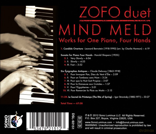Zofo Duet - Mind Meld (Werke fur Klavier 4-haendig) [CD]