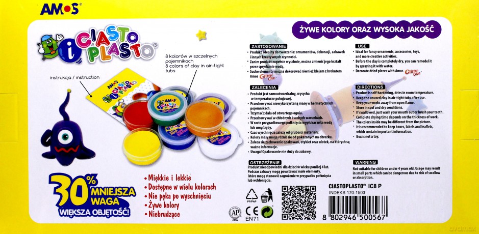 Ciastoplasto 8 Kolorów [SZKOŁA]