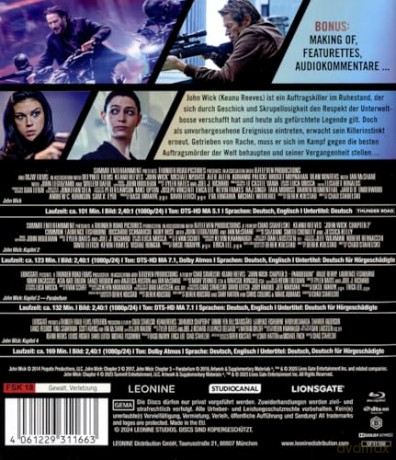John Wick: Kapitel 1-4 [Blu-Ray]