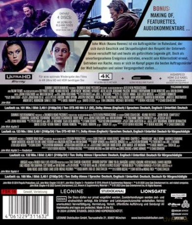 John Wick: Kapitel 1-4 [Blu-Ray 4K]