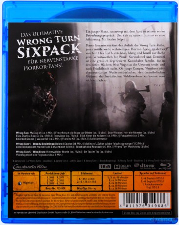 Wrong Turn 1-6 (Droga bez powrotu) [6xBlu-Ray]