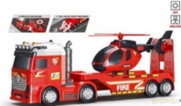 Auto laweta + helikopter Straż pożarna 55x12x20cm