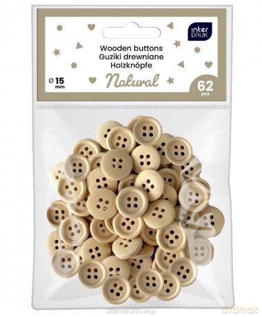 Guziki naturalne 62szt