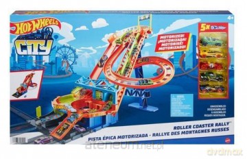 Hot Wheels City Rajdowy Rollercoaster + 5 autek