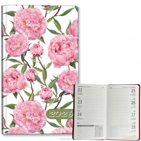 Kalendarz 2026 A6 tygodniowy Peonie [KALENDARZ]
