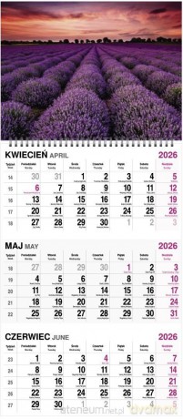 Kalendarz 2026 trójdzielny na spirali MIX [KALENDARZ]