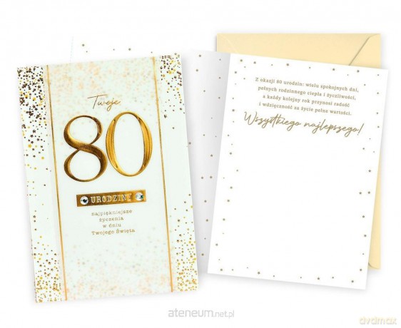 Karnet B6 Urodziny 80