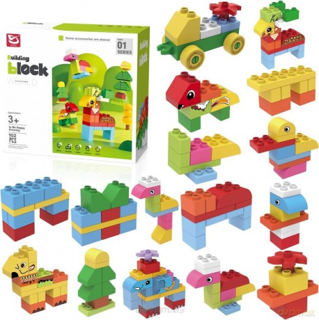 Klocki zwierzęta 102el [KLOCKI]