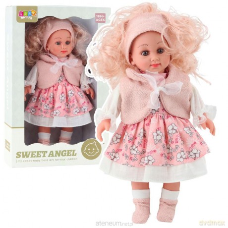 Lalka Sweet Angel w różowej sukience w kwiaty 36cm [FIGURKA]