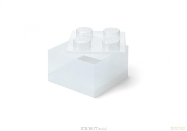 LEGO pojemnik klocek czwórka transparentny