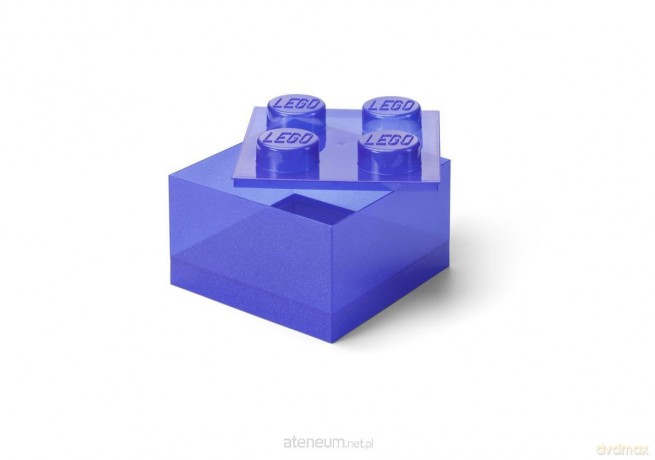 LEGO pojemnik klocek czwórka transparentny fiolet