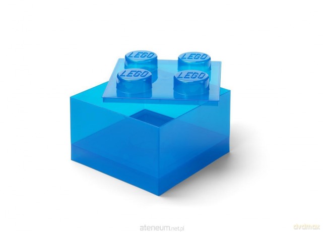 LEGO pojemnik klocek czwórka transparentny nieb.