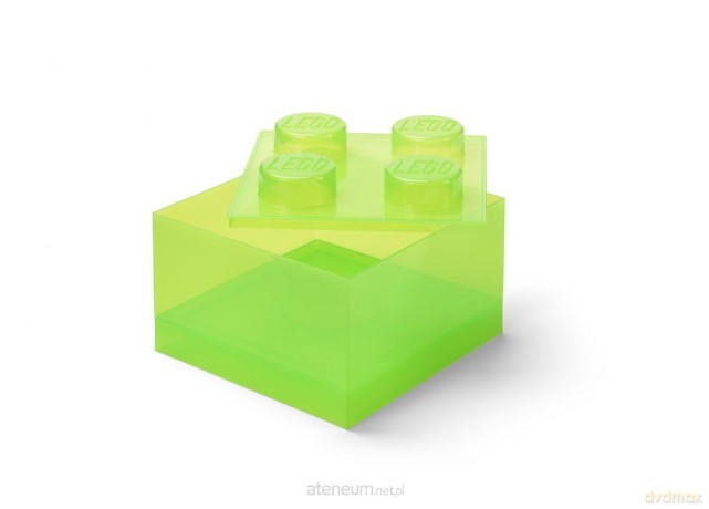 LEGO pojemnik klocek czwórka transparentny zieleń