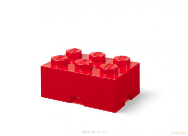 LEGO pojemnik klocek szóstka czerwony