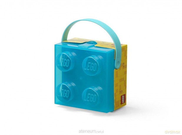 LEGO pojemnik klocek z rączką czwórka transpareny