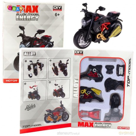 Motocykl do skręcania metalowy 1:14 czerwony