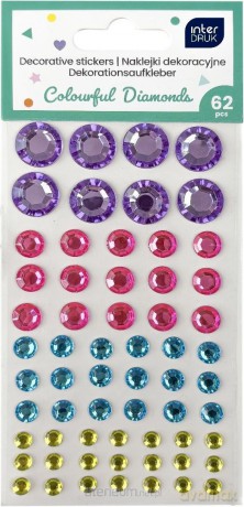 Naklejki dekoracyjne 62szt Colourful Diamonds