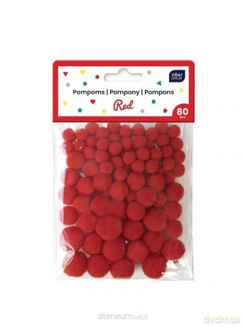Pompony do dekoracji 80szt Red