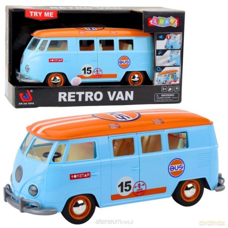 Retro van bus światło dźwięk niebieski