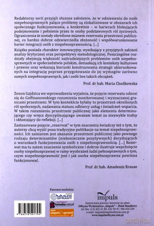 Człowiek Z Niepełnosprawnością W Rezerwacie Przestrzeni Publicznej - Zenon Gajdzica [KSIĄŻKA]