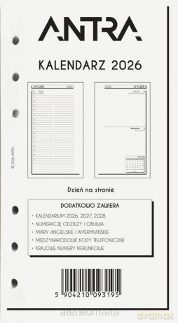 Wkład kalendarzowy 2026 B6 [KALENDARZ]