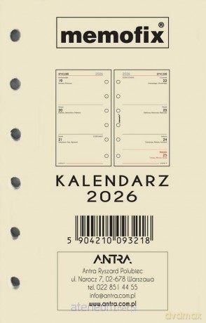 Wkład kalendarzowy 2026 Memofix A6 [KALENDARZ]