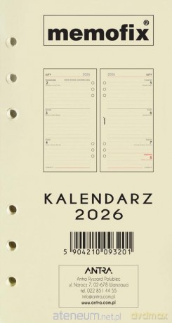 Wkład kalendarzowy 2026 Memofix B6 [KALENDARZ]