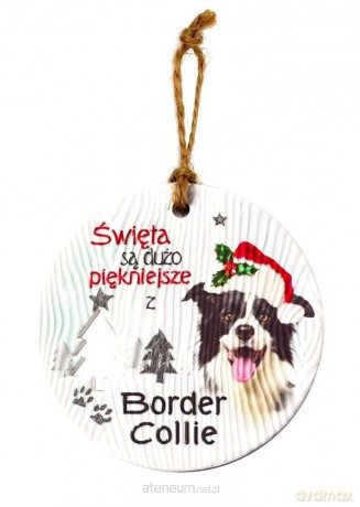 Zawieszka ceramiczna Boże Narodzenie Border Collie