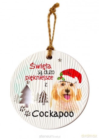 Zawieszka ceramiczna Boże Narodzenie Cockapoo