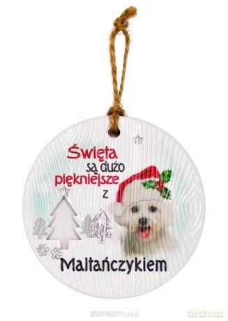Zawieszka ceramiczna Boże Narodzenie Maltańczyk