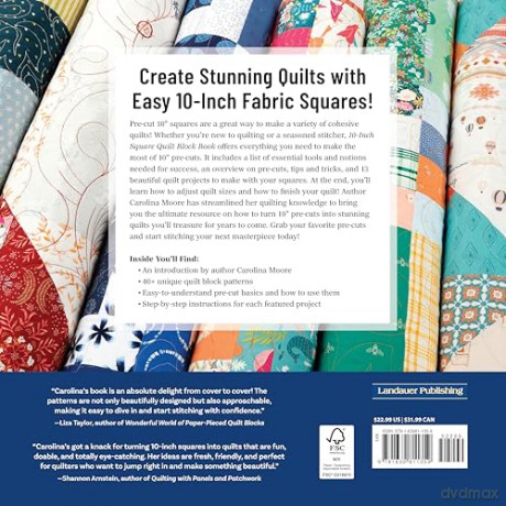 10-Inch Square Quilt Block Book: 40+ Quilt Patterns Using Your Favorite Pre-Cuts - Carolina Moore [KSIĄŻKA]
