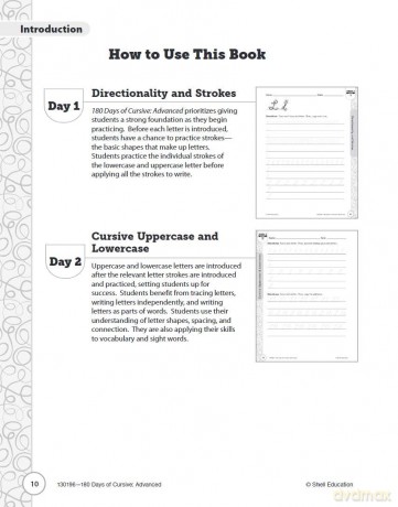 180 Days: Cursive: Advanced: Practice, Assess, Diagnose - Shell Education [KSIĄŻKA]