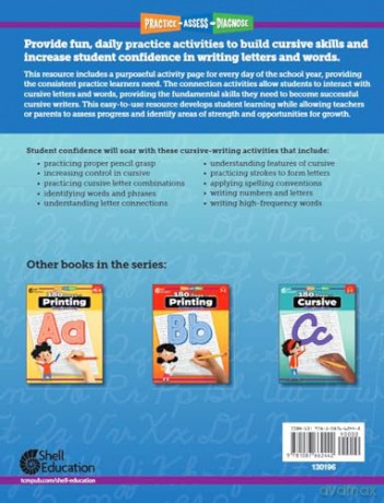 180 Days: Cursive: Advanced: Practice, Assess, Diagnose - Shell Education [KSIĄŻKA]