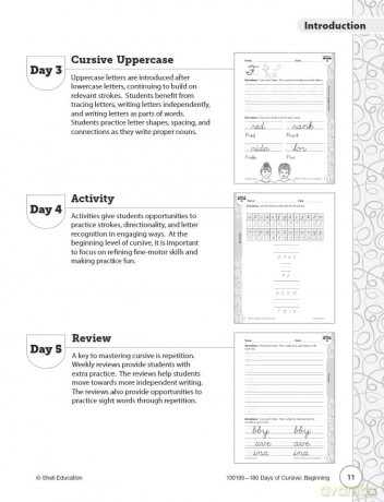 180 Days: Cursive: Beginning: Practice, Assess, Diagnose - Shell Education [KSIĄŻKA]