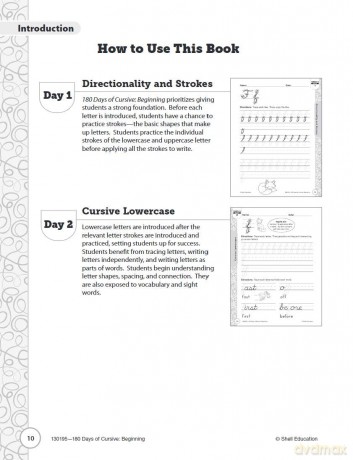 180 Days: Cursive: Beginning: Practice, Assess, Diagnose - Shell Education [KSIĄŻKA]