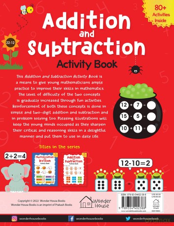 Addition and Subtraction Activity Book For Children - 80+ Activities Inside - Wonder House Books [KSIĄŻKA]