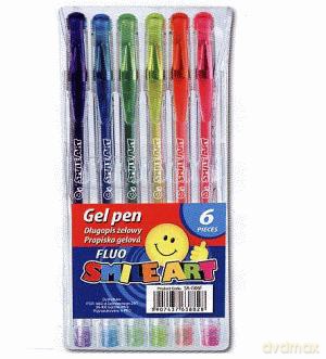 Długopis 6 Kol. Żelowy Fluo Smile Art [SZKOŁA]
